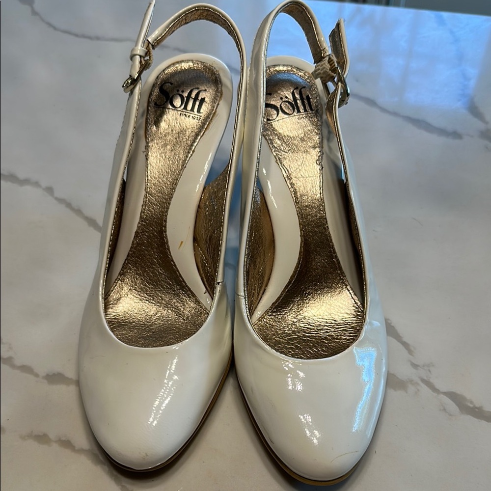 Sofft Women's Elegant White Slingback Heels